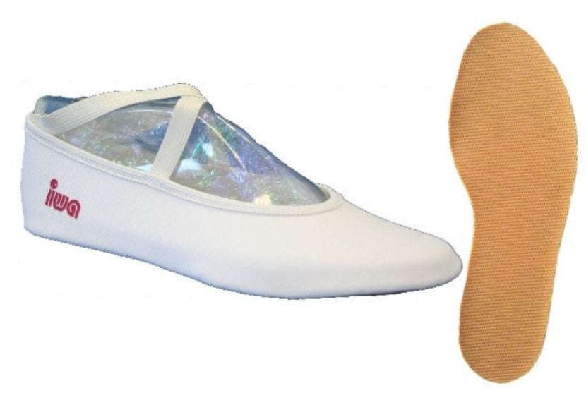 Trampolin Fun Trampolinschuhe weiß Stretch mit Kreuz-Gummispange